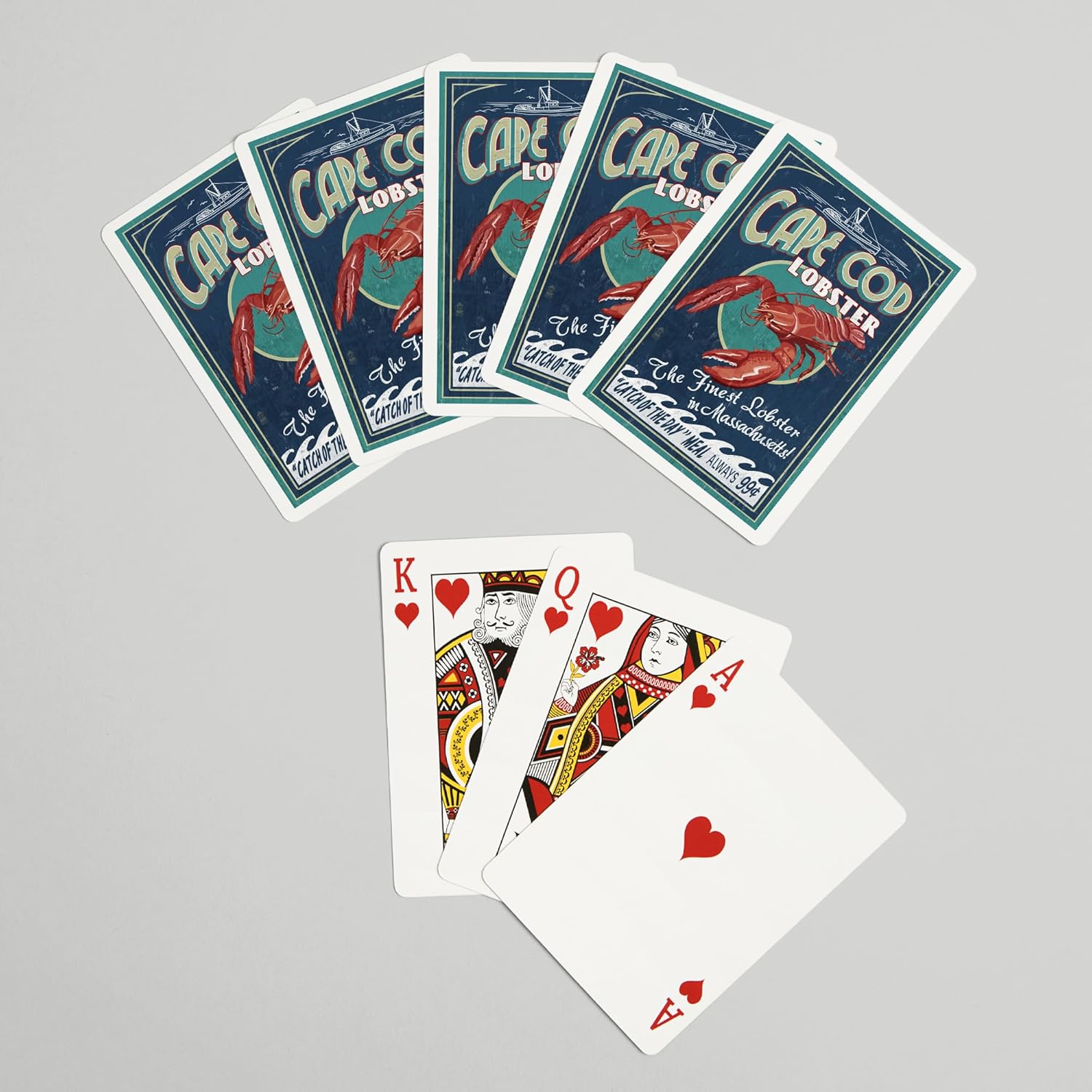 Lantern Press Cape Cod, Massachusetts, Lobster Vintage Sign, 52 Playing Cards for Adults, Poker Size Card Deck