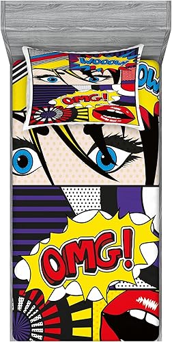 Miniatura 164 de Ambesonne Juego de sábanas bajeras y fundas de almohada occidentales, sombrero de vaquero con temática del salvaje oeste y cuerda de ganadería vieja