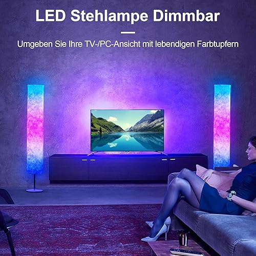 Miniatura 5 de Lámpara de pie LED que cambia de color RGB, lámpara inteligente con control de voz Alexa, control remoto y aplicación WiFi, sincronización de música