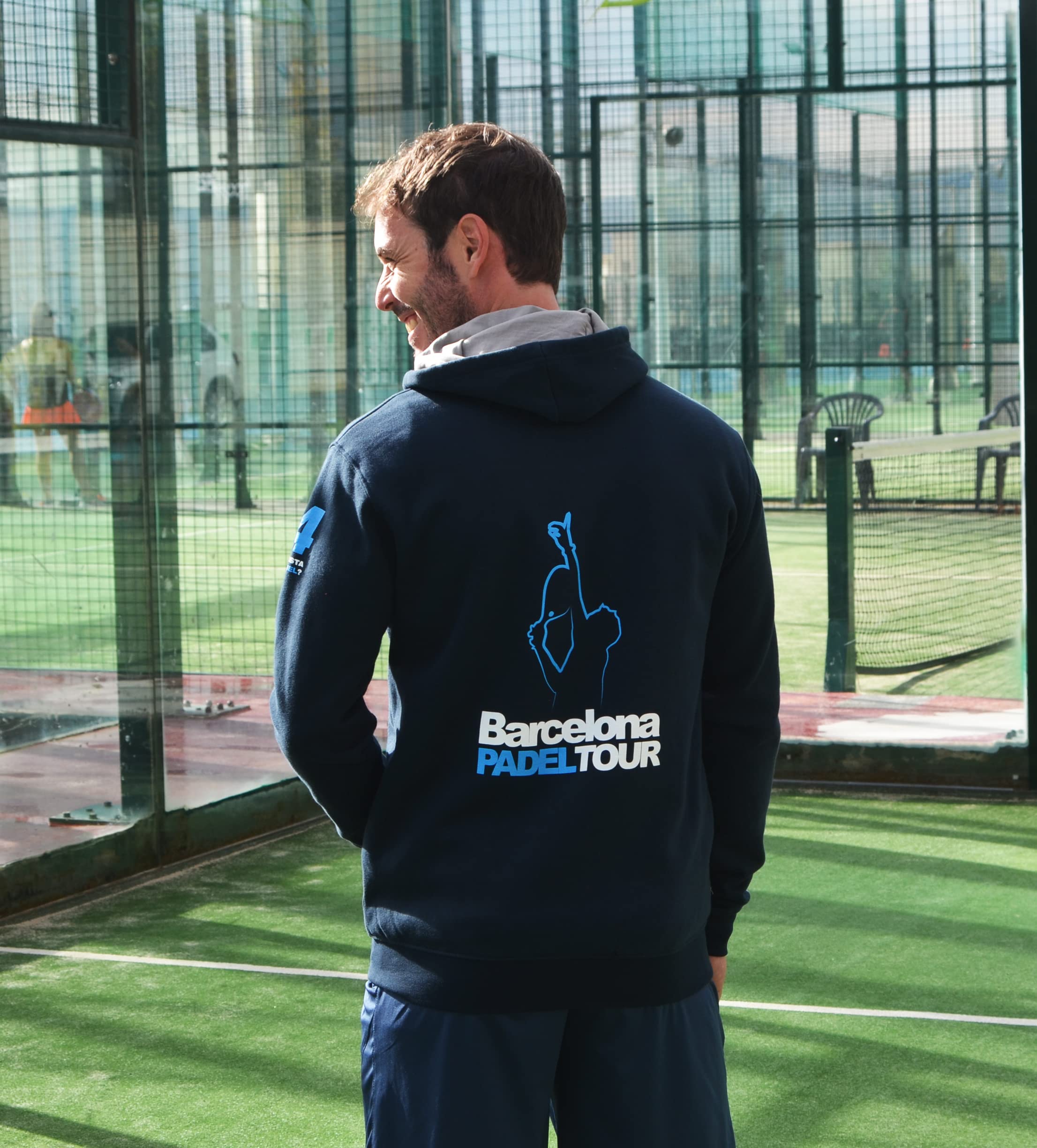 Barcelona Padel Tour - Sudadera con Capucha y Cremallera con Logo Hombre - Chaqueta de Deporte con Estampación de Pádel - Ropa Deportiva de Algodón