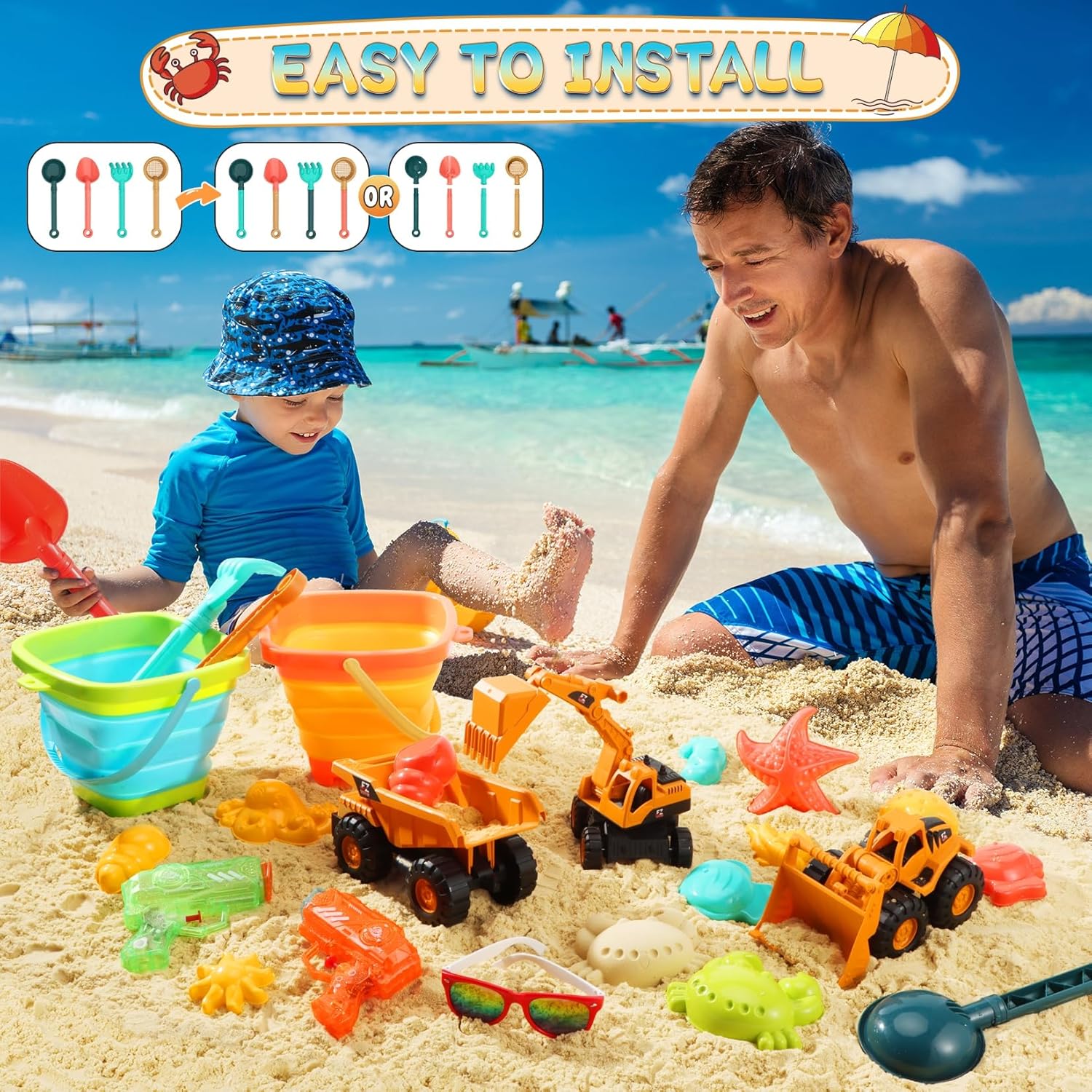 Beach Toys for Kids, Sand Toys with Collapsible Kenya Ubuy