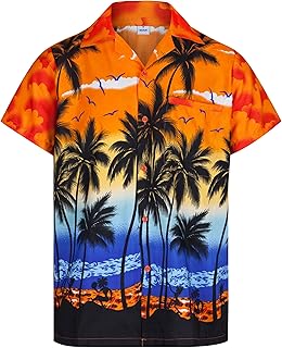 Mens Hawaiian Shirt Short Sleeve Summer Hawaiian Shirts - Mens Casual Shirts Aloha Shirt - Mens Shirts Hawaiian Fancy Dress Summer Shirts Beach Party Fancy Dress Stag Do Shirts - Mens Hawaiian Shirts