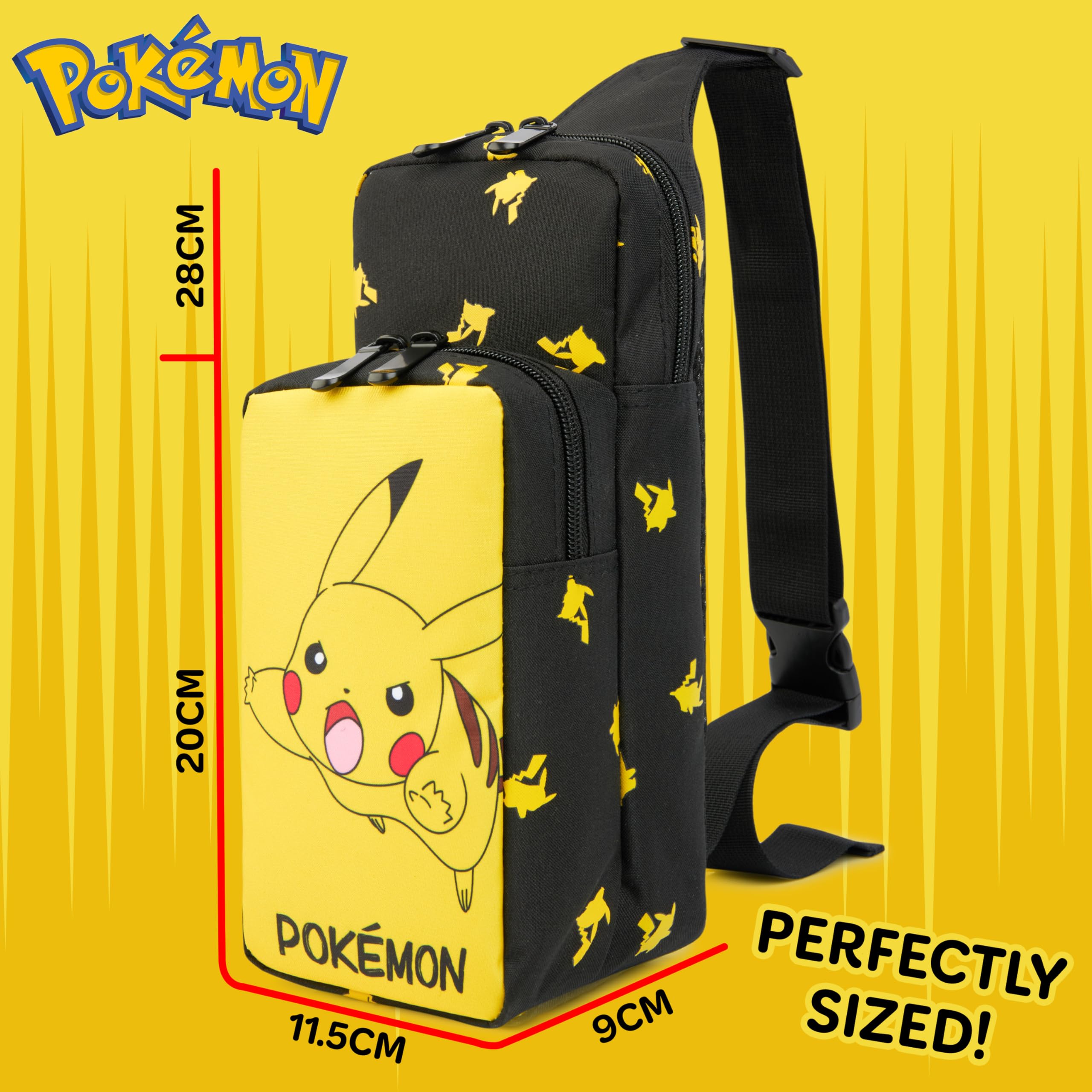 Pokemon Bolso Cruzado Niño - Bolso de Hombro Accesorios para Niños Correa Ajustable Bolsos para Niños - Regalos