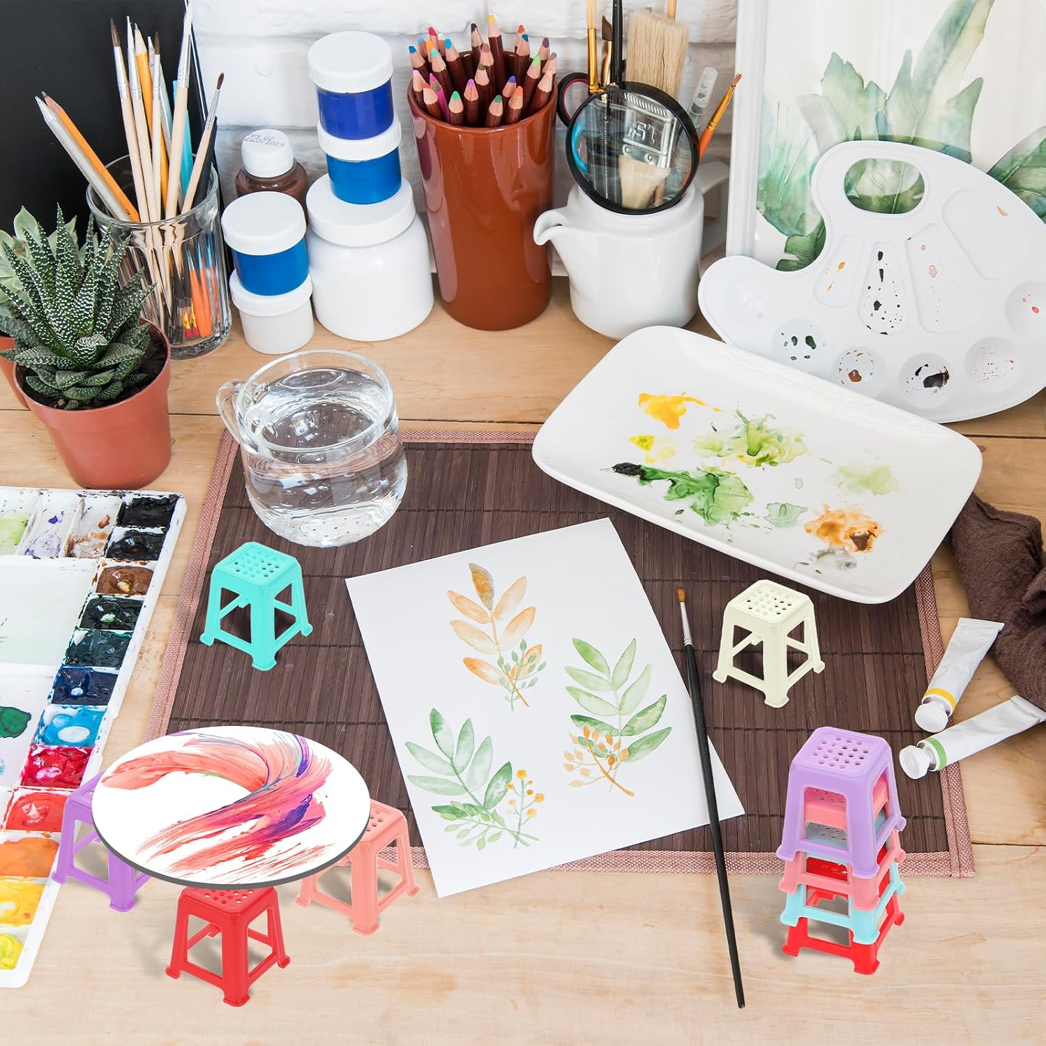20 PCS Canvas Stand for Painting Paint Stand Non-slip Paints Easel for Canvas Painting Plastic Paints Pouring Tools Supplies