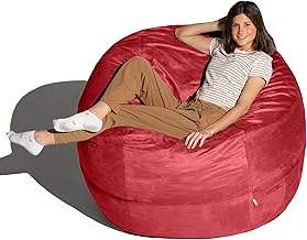 Jaxx Saxx 5 Foot Large Bean Bag w/Removable Cover, Cinnabar