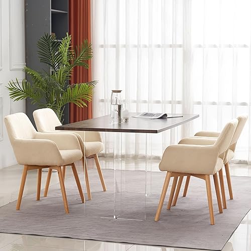 Miniatura 76 de Juego de 2, 4 y 6 sillas modernas, cómodas, decorativas, tapizadas en tela para cocina, comedor, sala, dormitorios, sala de espera, de escritorio