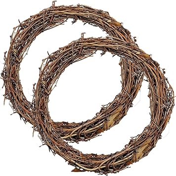 2pcs 18-20inch Large Natural Grapevine Wreath Rings Rattan Vine Branch Wreath Hoop for DIY Craft Christmas Easter Holiday Decoration Seasonal Decors (2pcs 50cm/18-20inch)