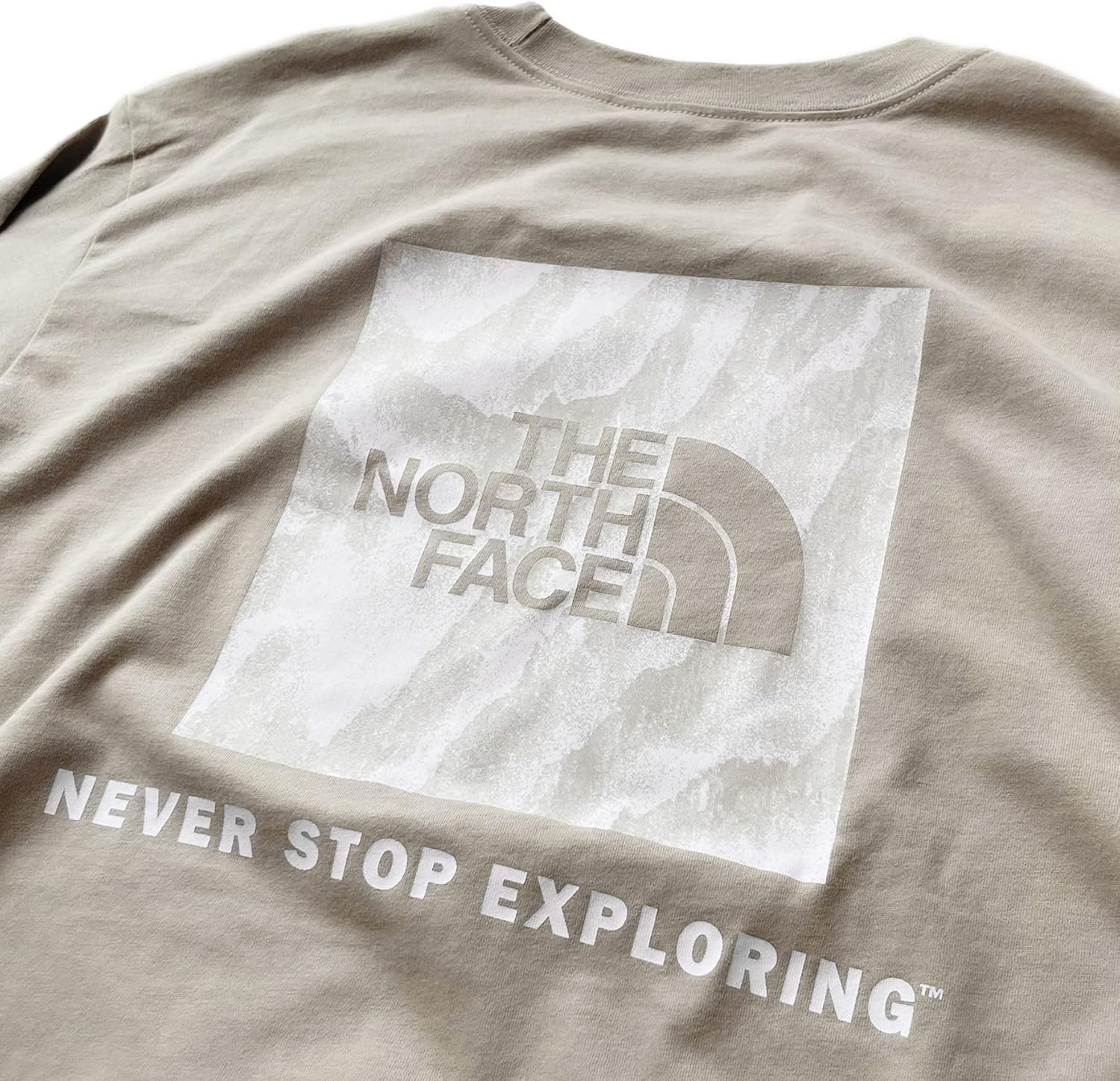 [ザノースフェイス] 長袖Tシャツ ロンT ロングスリーブ メンズ BOX NSE Tee ベージュ Lサイズ [並行輸入品]