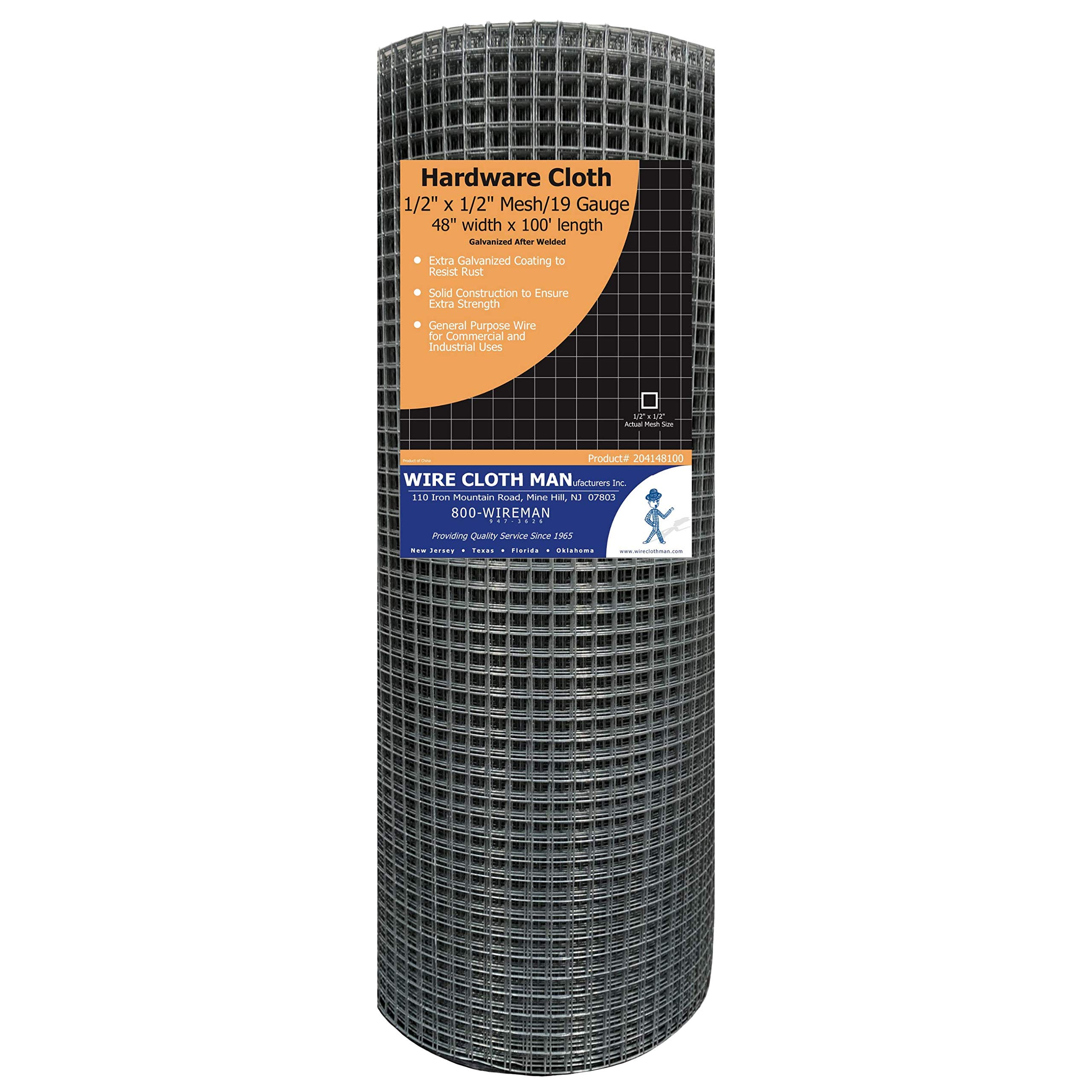 Hardware Cloth 1/2x1/2 19 ga Galvanized After Welded