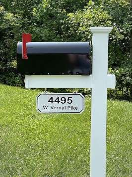 4Ever Products Harrison White Vinyl Mailbox Post System & Black Mailbox