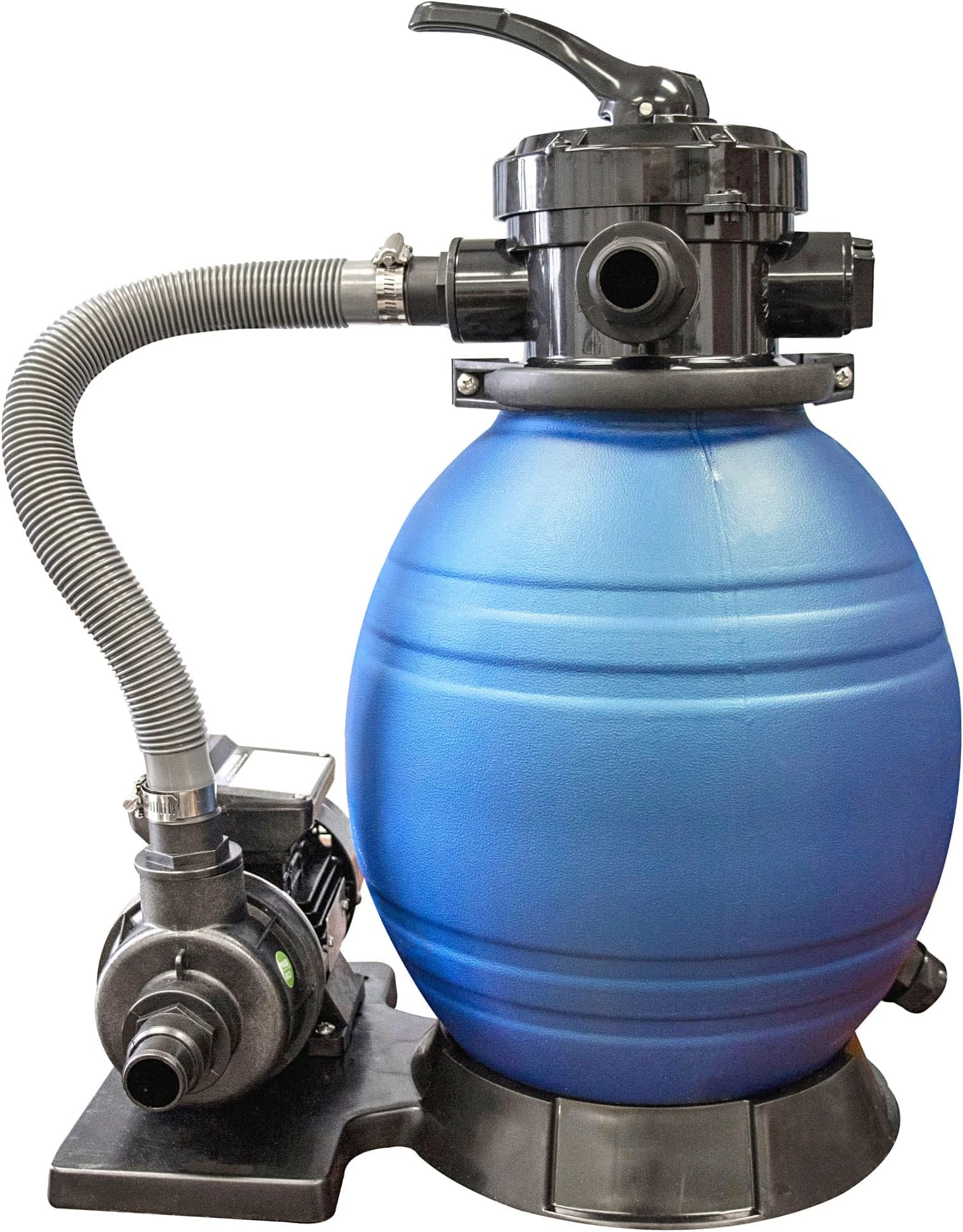 SWIMLINE HYDROTOOLS Complete Sand Filter System, 12" Tank - for Above-Ground Pools Up to 8,000 Gallons, Single Speed Pump, 0.3 THP, 1,980 GPH, 4-Way Multi-Port Valve, 42 lb Capacity