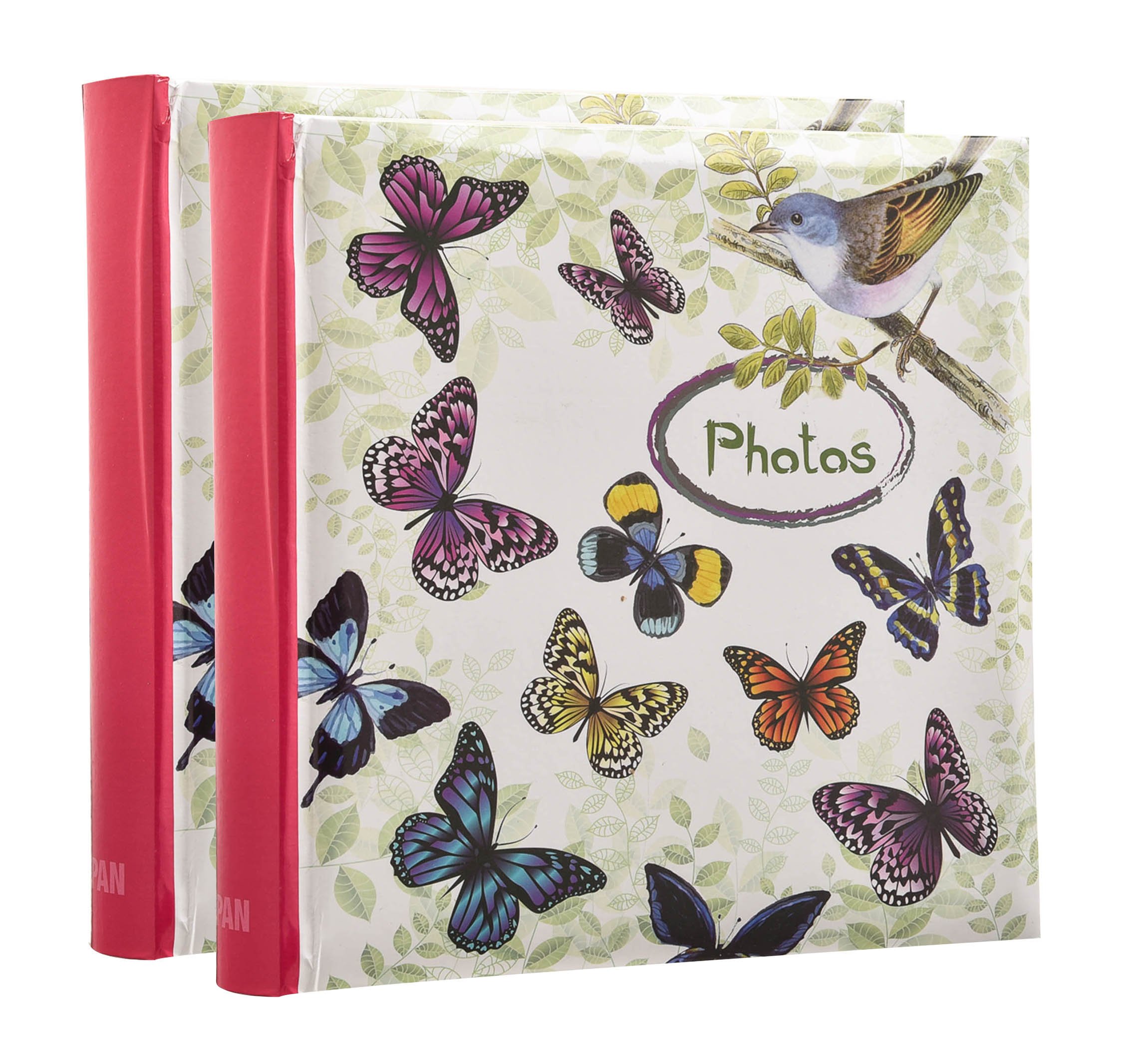 Arpan 2 x Travel/Holiday Destinations/Memory Photo/Picture Album with Memo Writing Area and Decorative Vintage/Text Design on Front to Fit 200 6 X 4'' / 15 x 10 cm Photos (Butterflies/Birds)