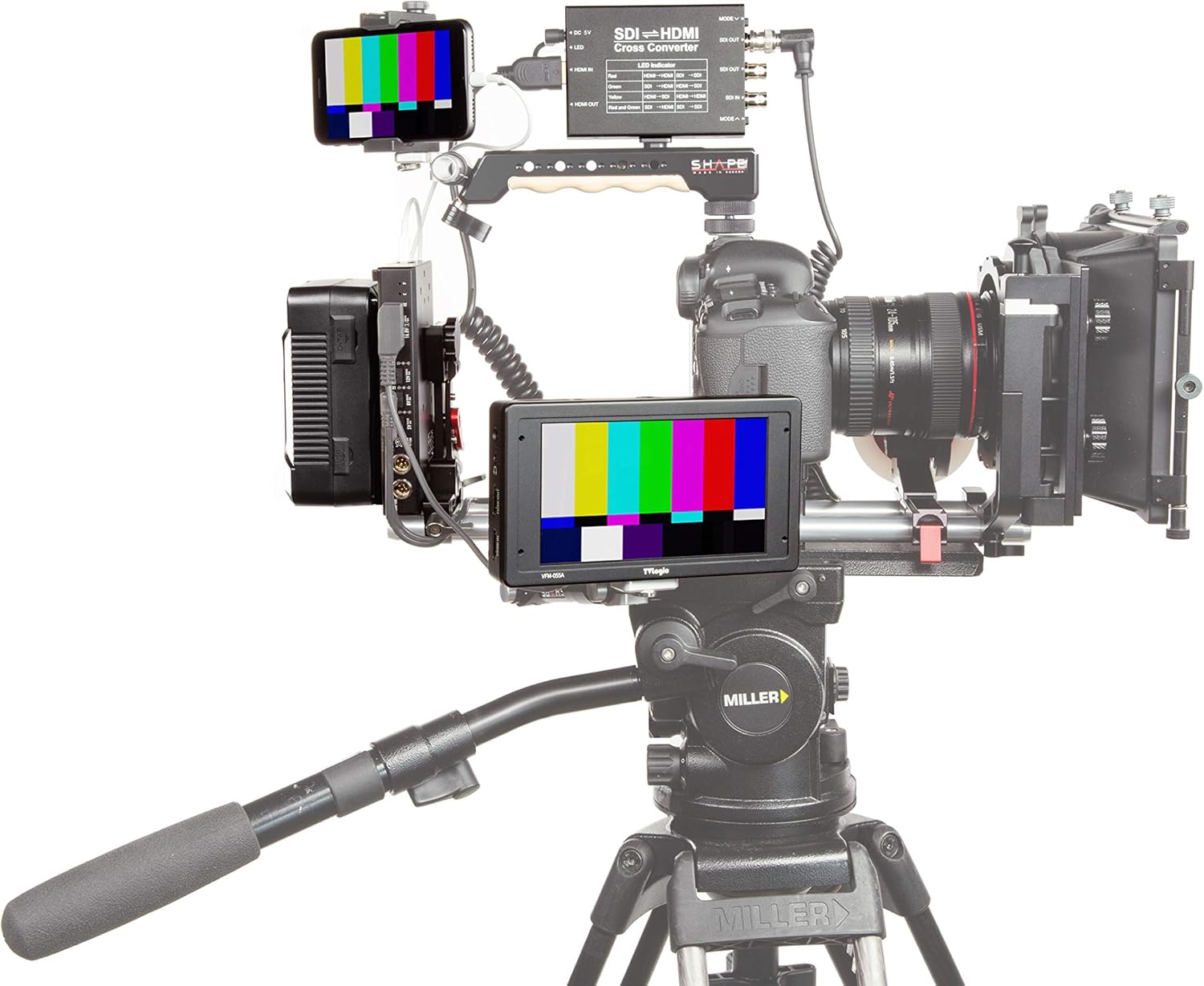 SHAPE Full Play 14.8V 98Wh Rechargeable Lithium-Ion V-Mount Battery Kit with D-Box Power and Charger for Canon 5D, 7D and LP-E6 Series Camera