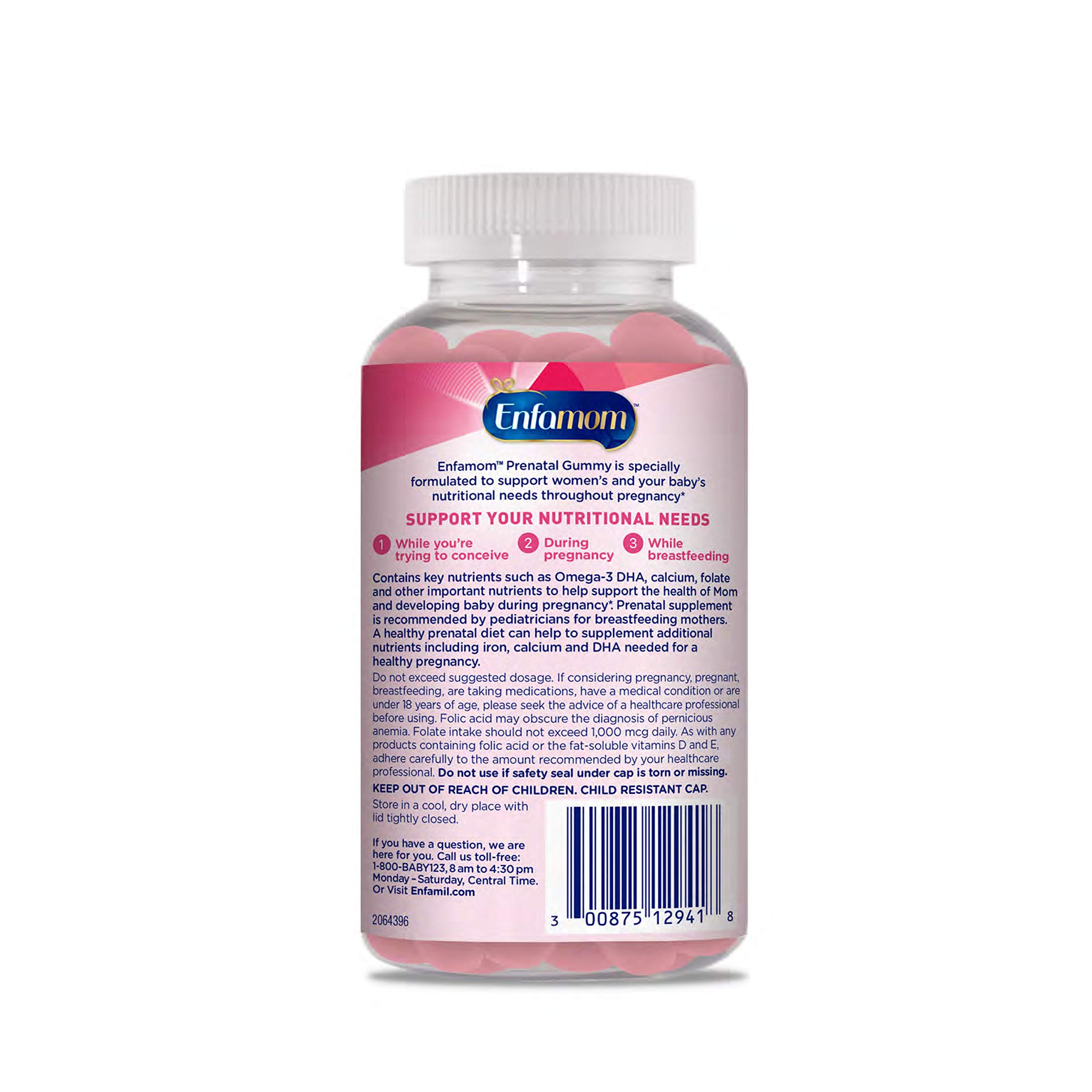Enfamom Prenatal Gummy Vitamins, Omega3 DHA + Folate + Calcium Supplement for Pregnant and