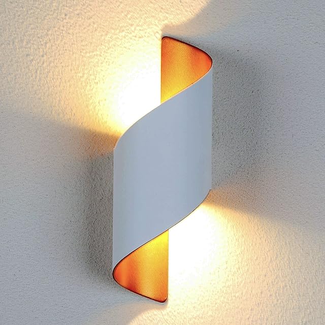 Chrasy LED Wall Lights 10W Indoor Outdoor Wall Lamp 3000K Warm White Aluminium LED Sconce IP65 Waterproof Up and Down Wall Wash Lights for Living Room, Bedroom, Hallway, Porch, Garden, Patio (White)