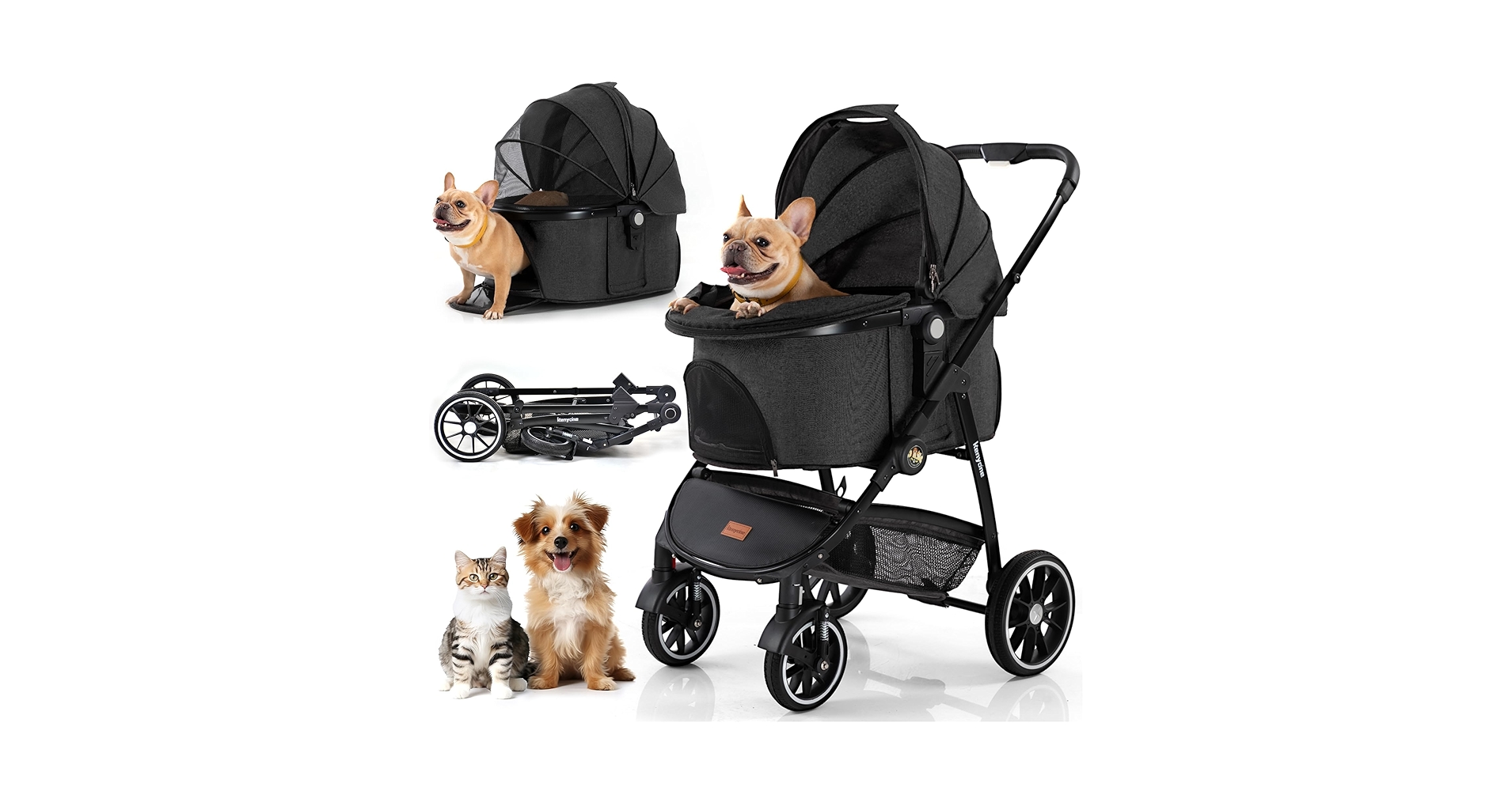 Amazon.com: Kenyone Pet Stroller 3 in 1 Dog Stroller for