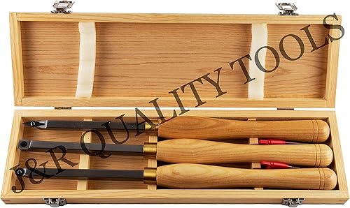 Miniatura 2 de VCT Juego de herramientas de cincel de torno de madera de carburo de 3 piezas con puntas reemplazables