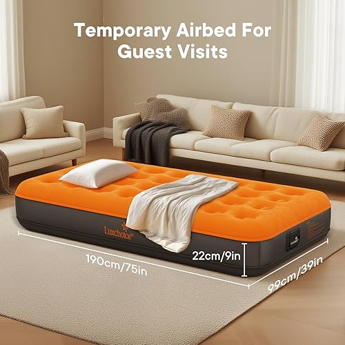 Miniatura 3 de Colchón de aire con bomba recargable USB incorporada, colchón inflable para campamento, colchón inflable portátil, cama de aire, cama de invitados