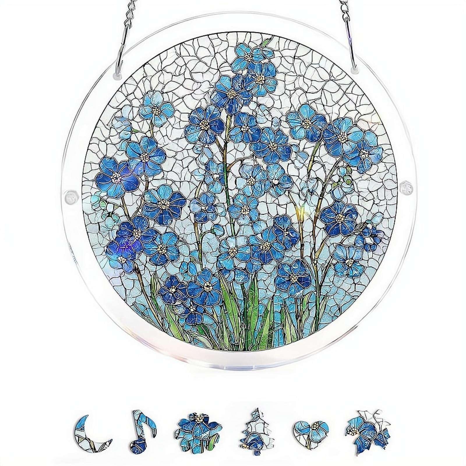 Acrylic Puzzles Suncatcher Window Hanging,83Pcs Sun Catcher Acrylic Puzzles Garden Decoration,Sun Catcher Stained Glass AcrylicPuzzle Decoration,for Women Men Birthday Mother's/Father's DayGift — view 15