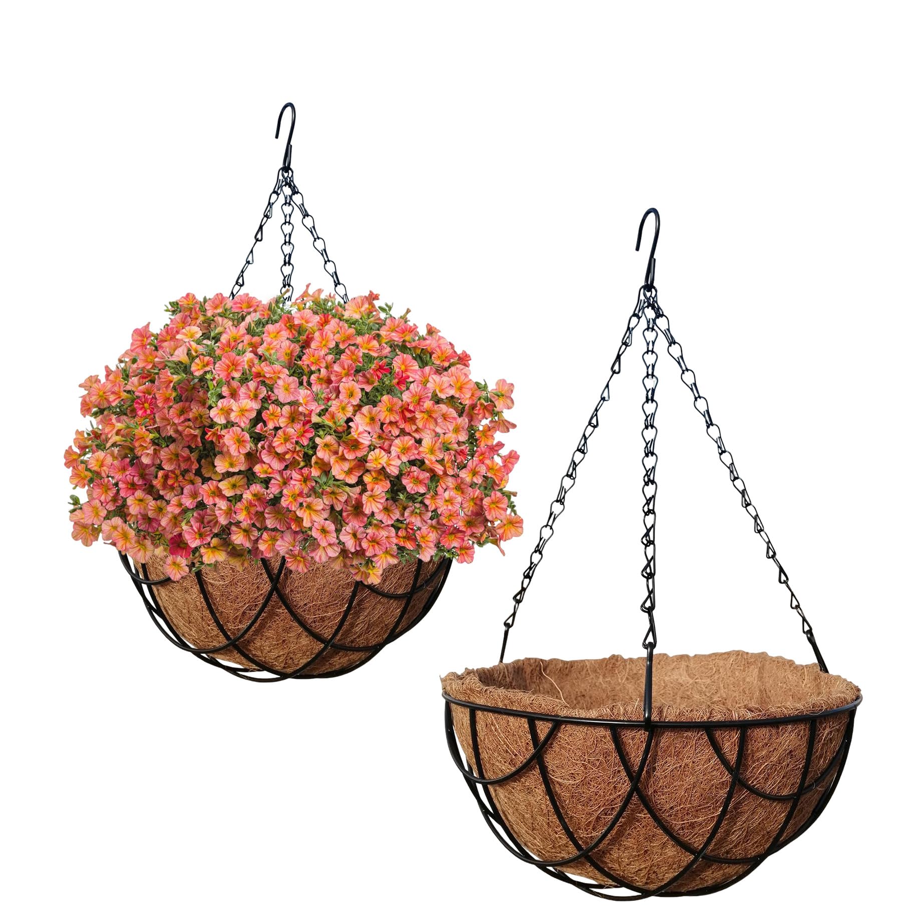 MTB Supply 2-Pack 14 Inch Vintage Geo Hanging Baskets