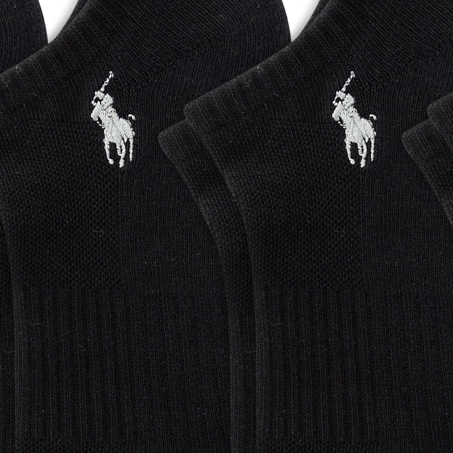POLO RALPH LAUREN Men's Athletic Performance Cotton Low Cut Socks - 6 Pair Pack - Moisture Wicking Mesh
