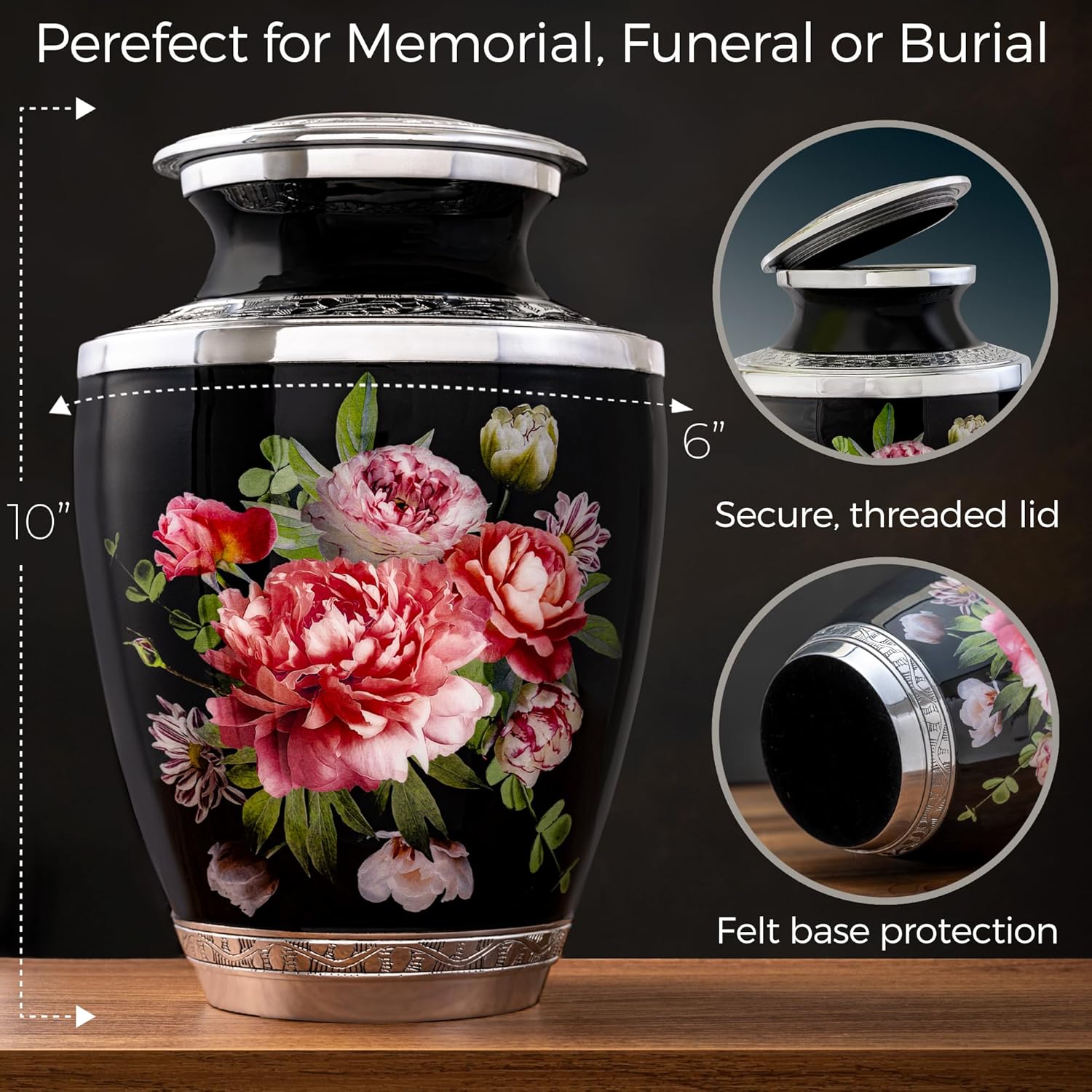 Peony Bouquet Ashes urn. Cremation urns for Human Ashes Adult Female mom. Decorative urns for Adult Female