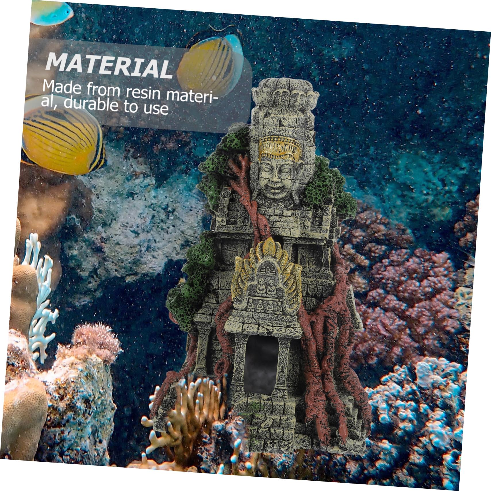 Toyvian Décoration Aquarium en Résine Temple Antique Cachette à Poissons, Style et Cachette pour Aquarium d'eau Douce