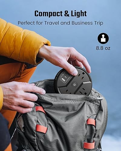 Miniatura 8 de Regleta protectora contra sobretensiones, cable de extensión de 10 pies con múltiples tomas, 9 tomas, 4 puertos USB, estación de carga rápida de 3