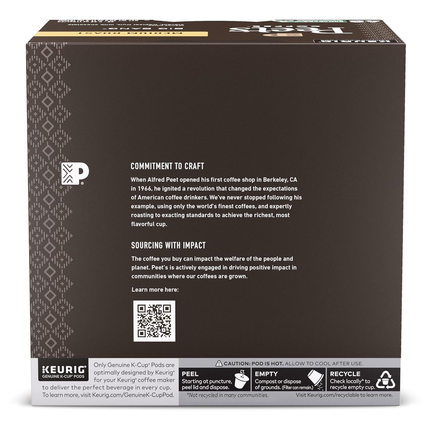 Peet's Coffee, Medium Roast Keurig K-Cup Pods, 100% Arabica Coffee - Big Bang 48 Count (1 Box of 48 Pods)