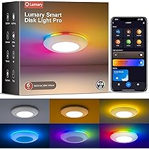 Lumary 5/6 Inch Smart Led Disk Light Pro, Color Changing WiFi Smart Recessed Lighting with RGBAI Ring, Flexible Install Flush Mount Ceiling Light, Compatible with Alexa/Google Assistant, 4Pack
