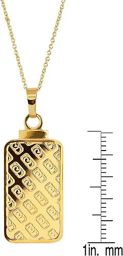 Miniatura 3 de American Coin Treasures Collar con colgante de lingote suizo de 009oz en capas en oro de 24 quilates Latón