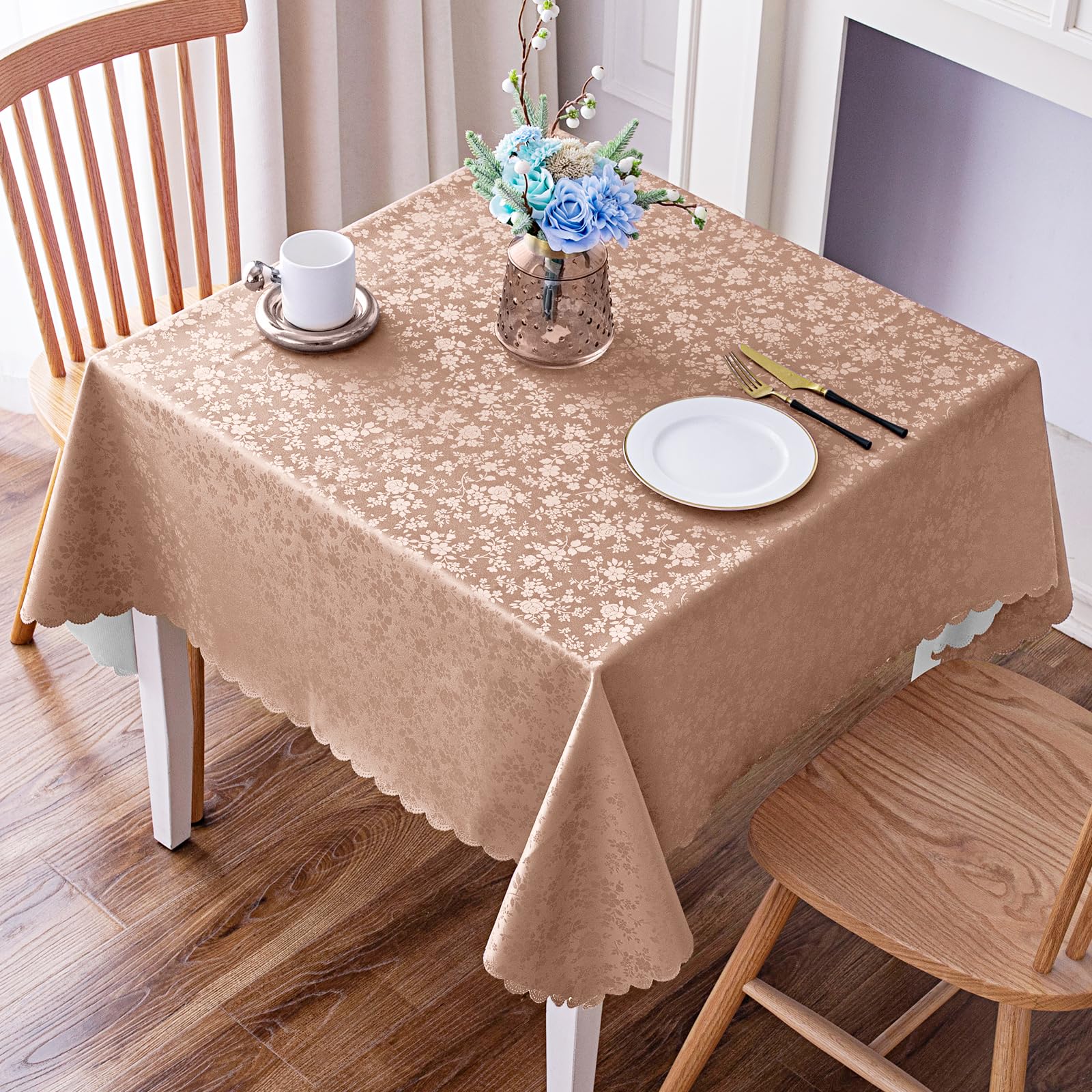 Smiry Square Waterproof Heavy Duty Vinyl Tablecloths, 54 x 54 Inch