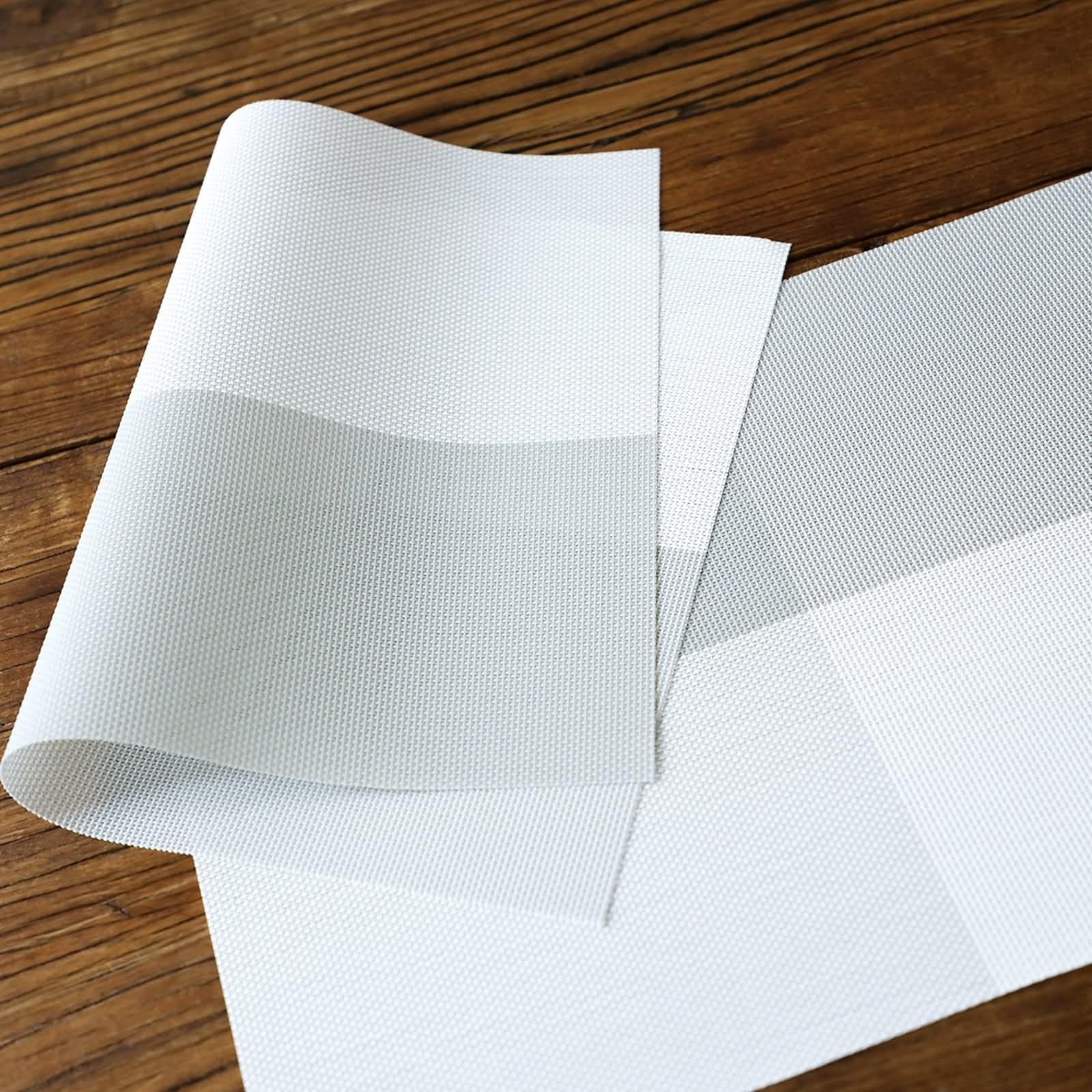 Tischset XXL 6er Set, Tischunterlage Esstisch PVC 45x30cm mit Gittermuster Grau Weiß