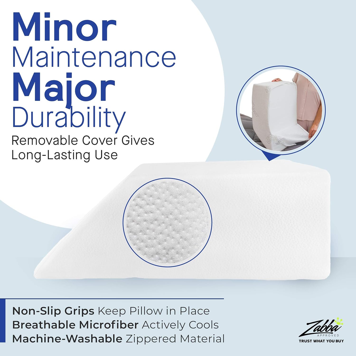 Restorology Leg Elevation Pillow for Sleeping - Post Surgery Bed Rest, Foam Wedge Pillows for Leg & Knee, Helps Reduce Foot, Hip & Lower Back Pain, Improves Circulation - Includes Removable Cover : Home & Kitchen