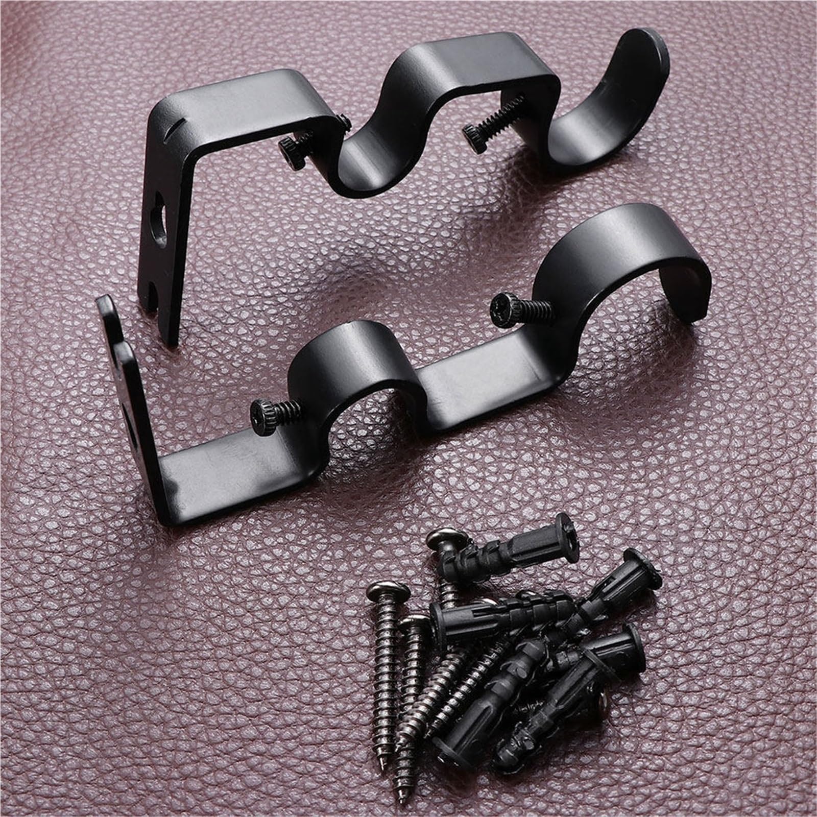 Lot de 4 supports de tringle à rideaux robustes en fer épais pour fenêtre, salle de bain, balcon, cuisine