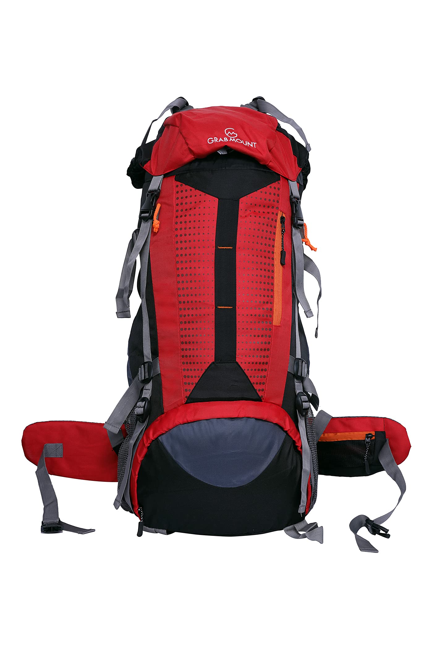 Hiking Bag 65 liters Rucksack Travel Backpack for Adventure Camping Trekking Bag with Rain Cover & Laptop Compartment-Red