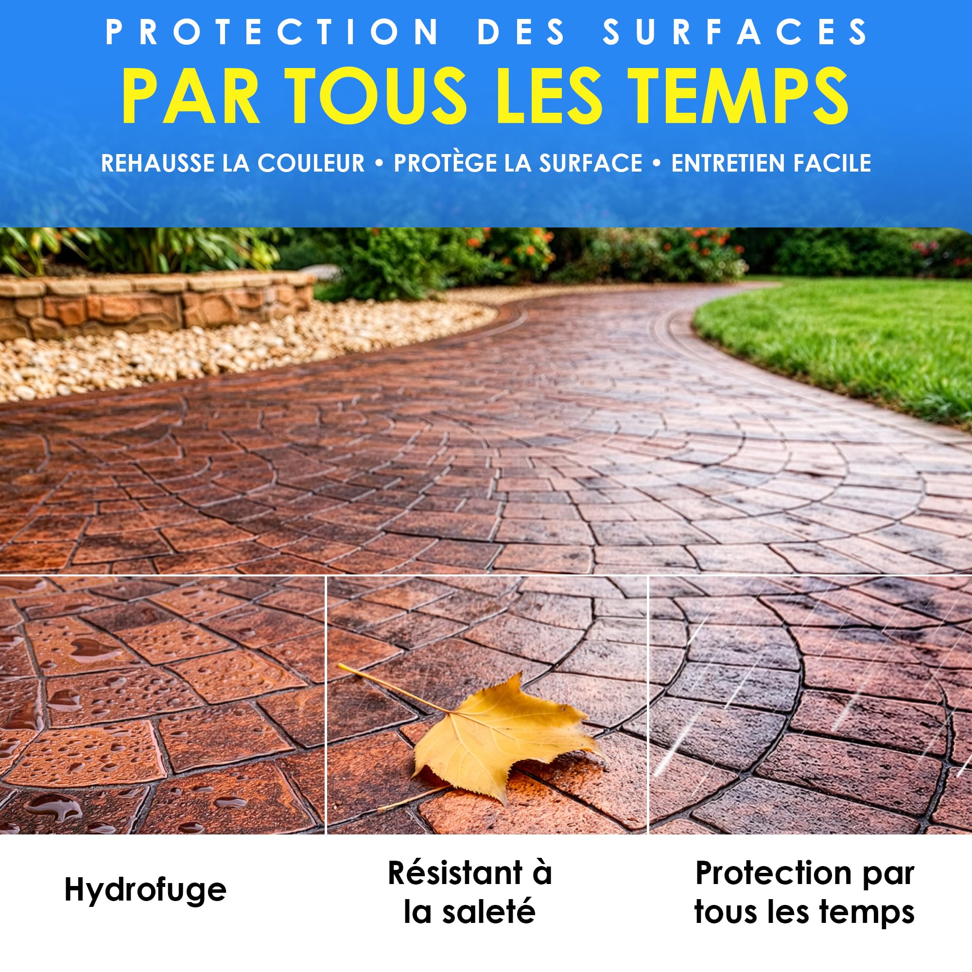 Résine pour Béton 5 L Scellant Protecteur Ravive Couleur Vernis Beton Exterieur Base Eau