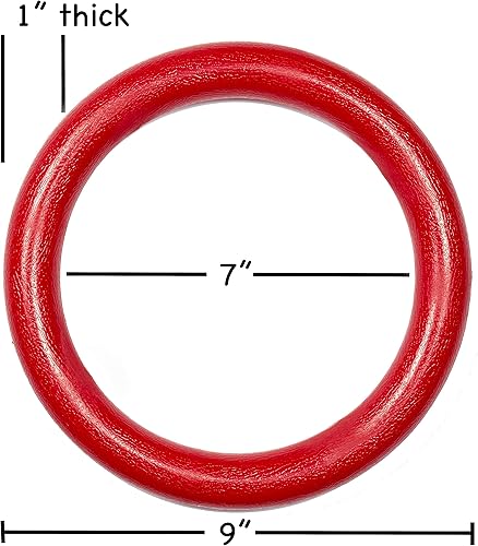 Miniatura 2 de AP Plus Anillos de guerrero ninja  Juego de 2 anillos grandes de color rojo, para escalada de gimnasia, con uso en carreras de obstáculos y líneas