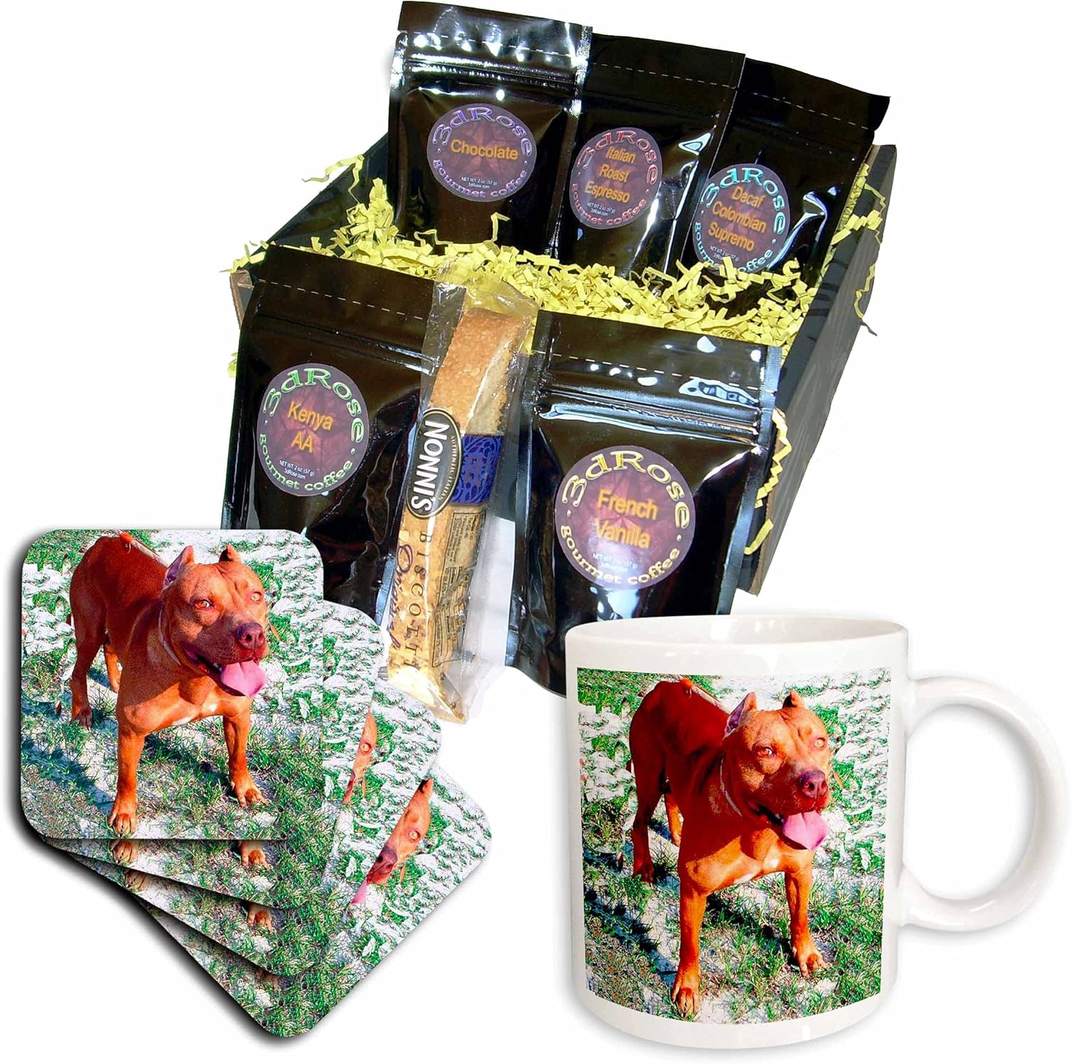 3dRose cgb_1045_1 American Pit Bull Coffee Gift Basket, Multi