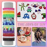 Vista 4 de LIS HEGENSA Kandi - Juego de cuentas de pony a granel, para hacer collares, joyas, trenzar el cabello, pulseras, cuentas de plástico
