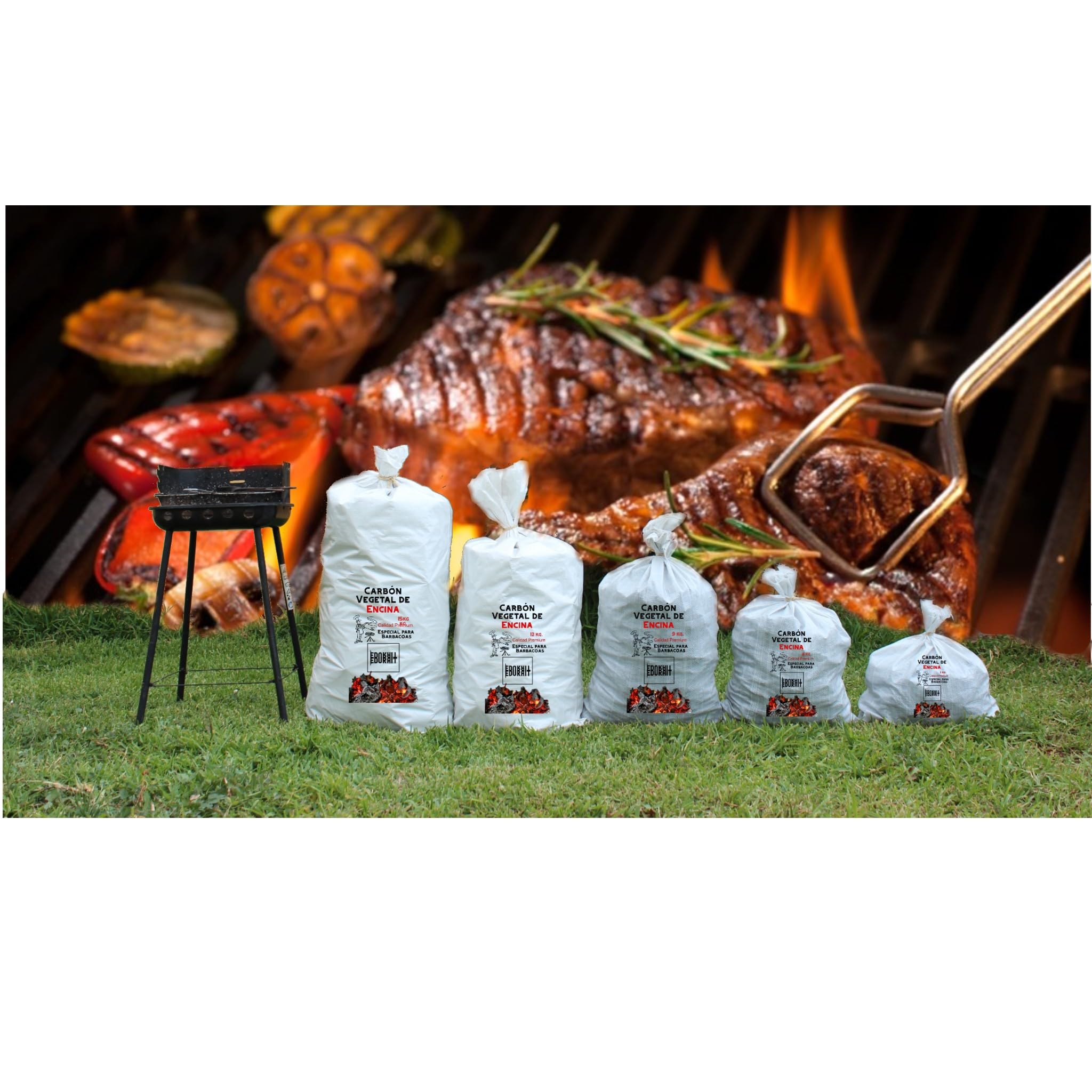 Carbón Vegetal Ecologico de Encina, para Barbacoas, Procedente de la Poda de Dehesas, Especial Barbacoas y Restaurantes. (3 Kg)