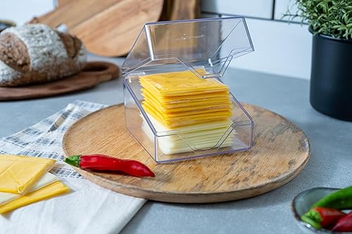 Miniatura 4 de Pikanty - Soporte para queso en rodajas americano, contenedor de almacenamiento para refrigerador  Fabricado en Estados Unidos