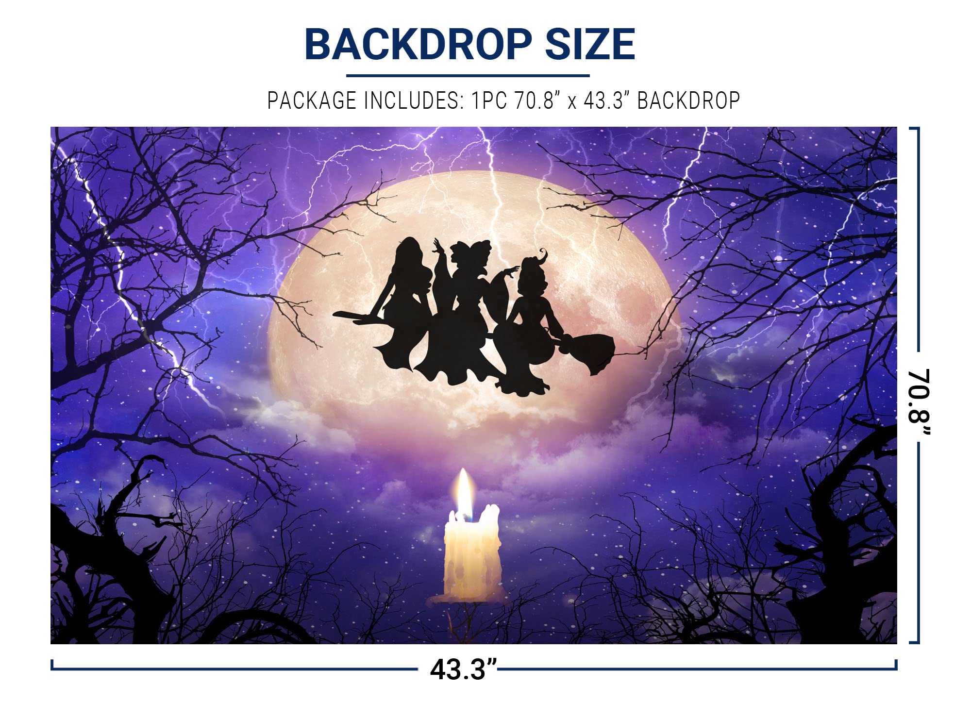 Amazon.com: Allenjoy 魔法覺醒女巫背景萬聖節兒童滿月之夜蠟燭I Smell 兒童服裝生日嬰兒派對用品裝飾橫幅照片展位道具背景: 電子