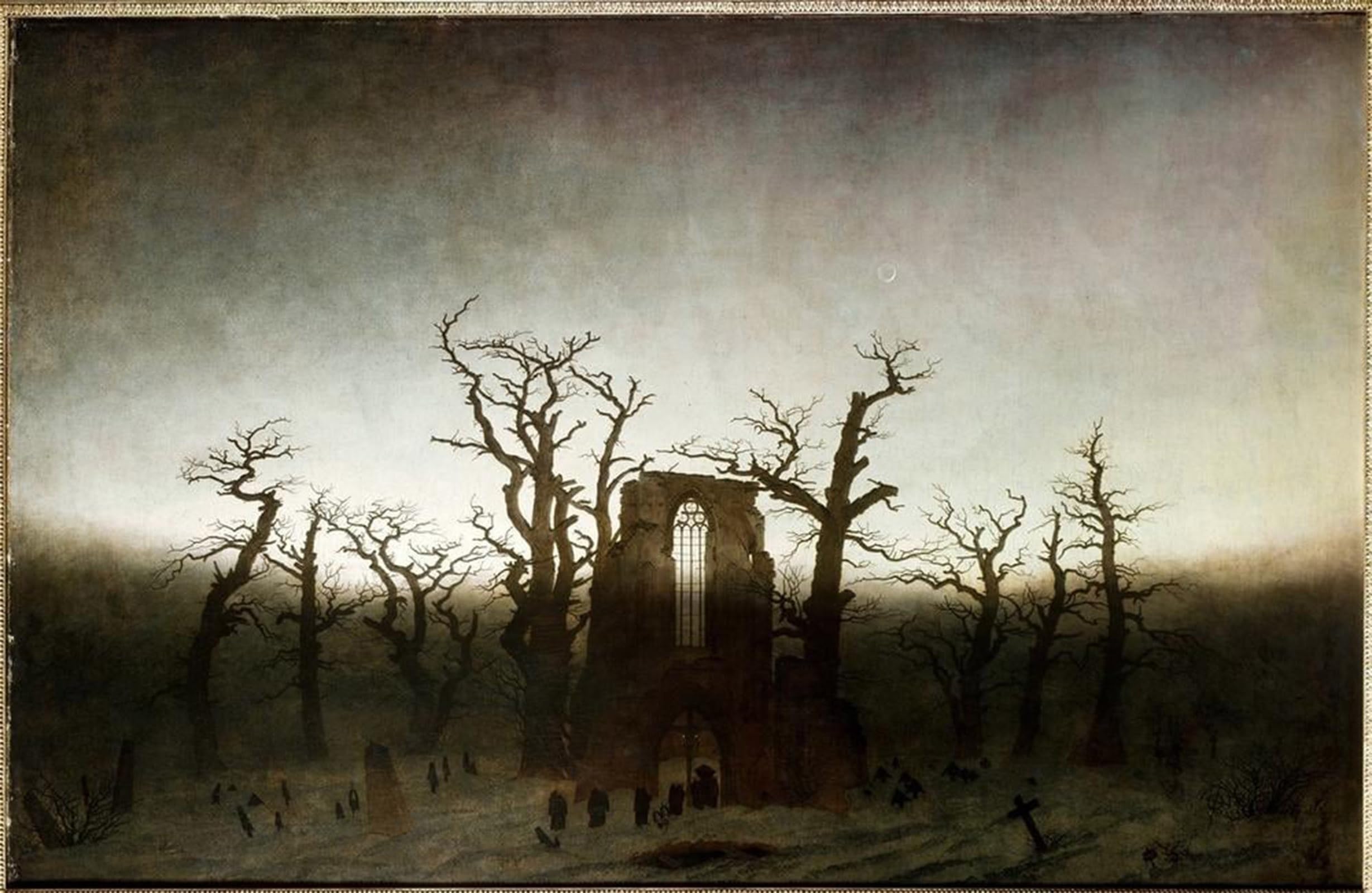 Toile Caspar David Friedrich Abbaye d'Eichwald - Solution déco murale vintage chic 60x90cm - 5