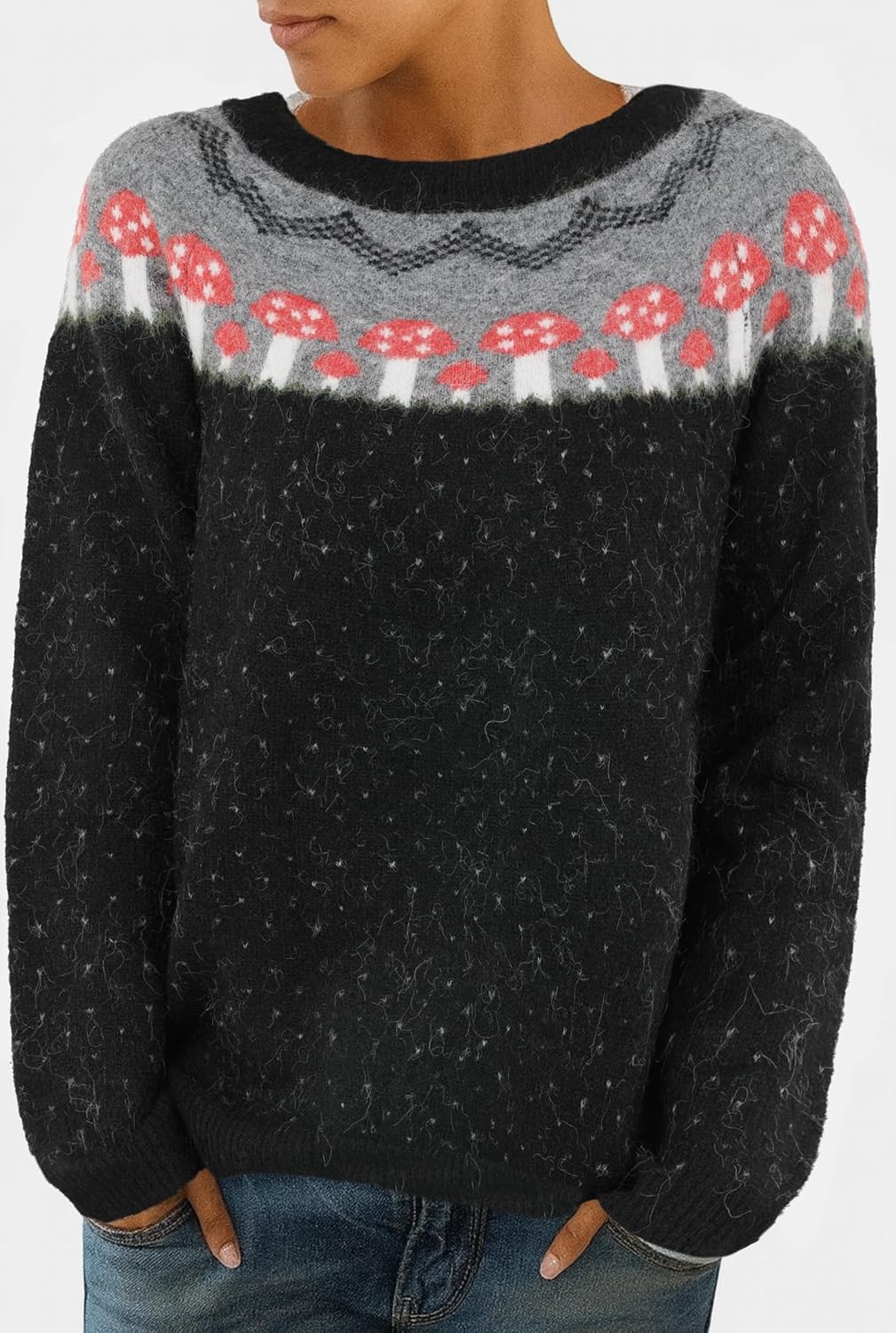 Womens Fair Isle Sweaters Fall Winter Trendy Vintage Sweater Seniors Crewneck Knit Wool Pullover Tops 2025 - Image 2