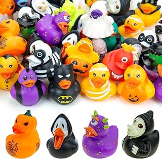 50 Pcs Halloween Rubber Ducks 2.16" Funny Rubber Ducks Assortment Duckies Bath Toys for Jeep Ducking Floater Duck Halloween Themed Bathtub Toys
