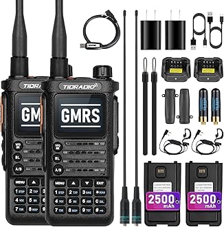 (2nd Gen) TIDRADIO TD-H8 GMRS Radio,Wireless Programming,5 Watts Long Range Portable Two Way Radio,Rechargerable Walkie Talkies with Earpiece & 2500mAh USB-C Battery,NOAA Weather Receiver (2Pack)