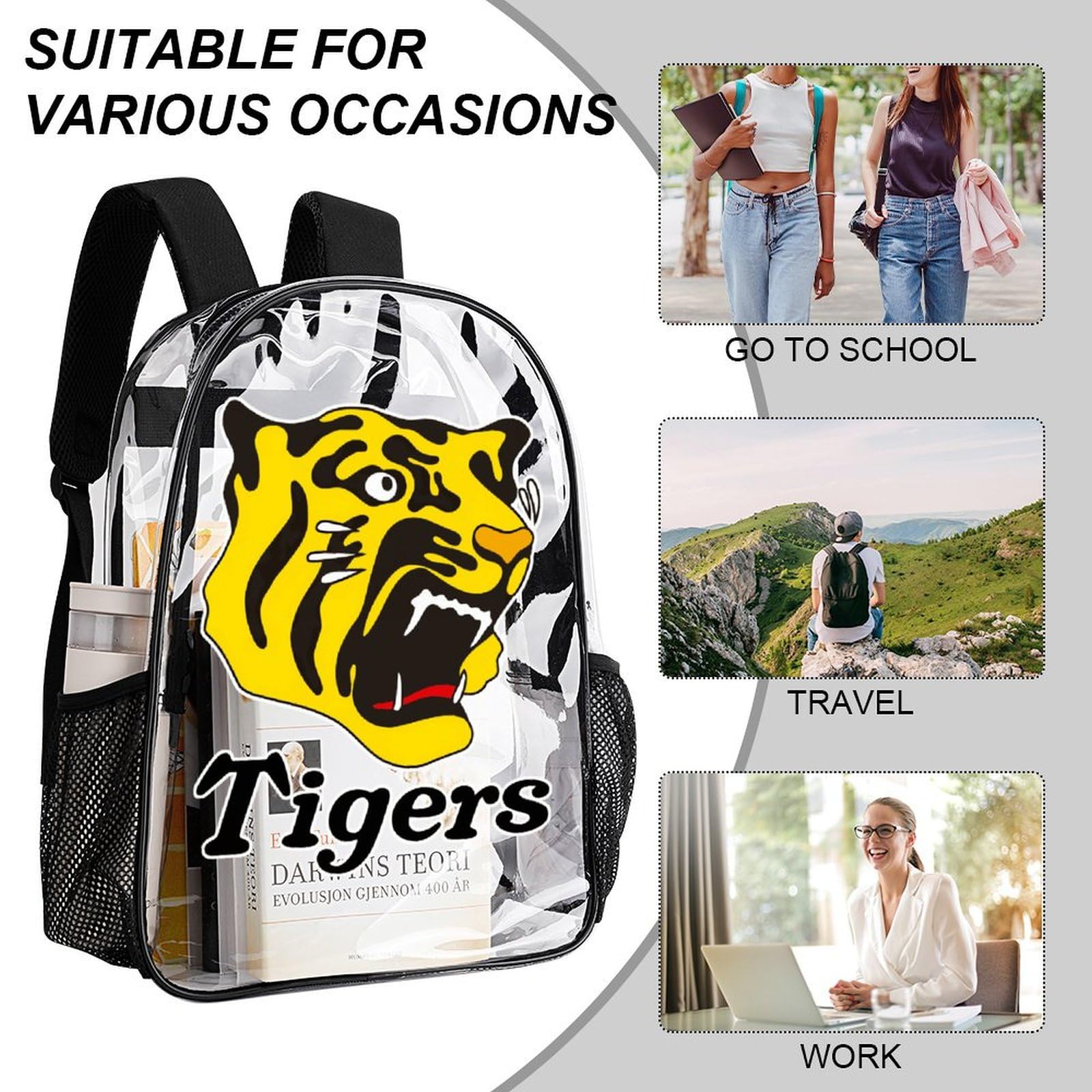 Amazon.co.jp: バックパック 阪神タイガース クリアリュック 透明