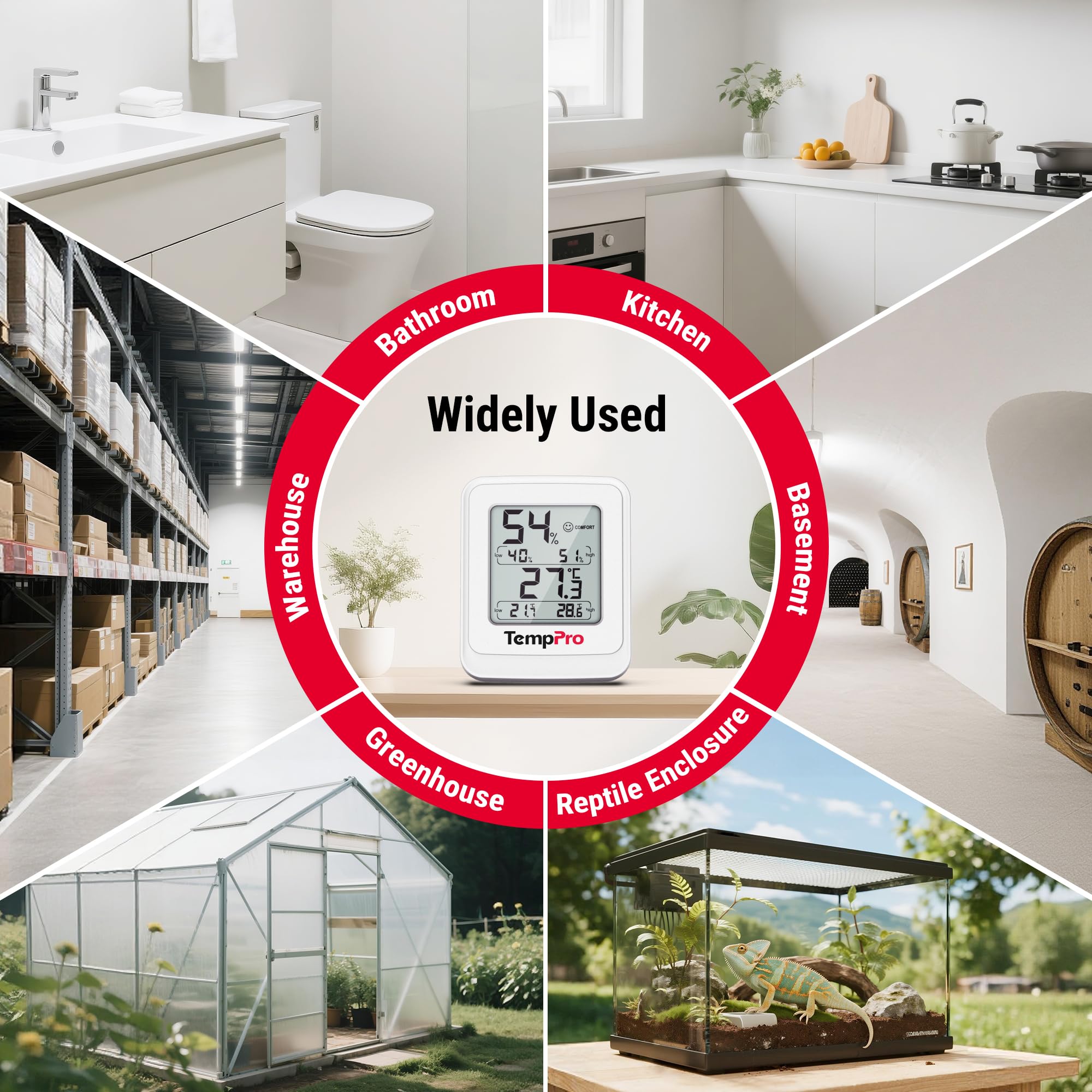 ThermoPro Cyfrowy termo-higrometr do szklarni, termometr zewnętrzny z wyświetlaczem temperatury max/min, wodoszczelność IPX5, idealny do roślin domowych, namiotów do uprawy roślin i ogrodu