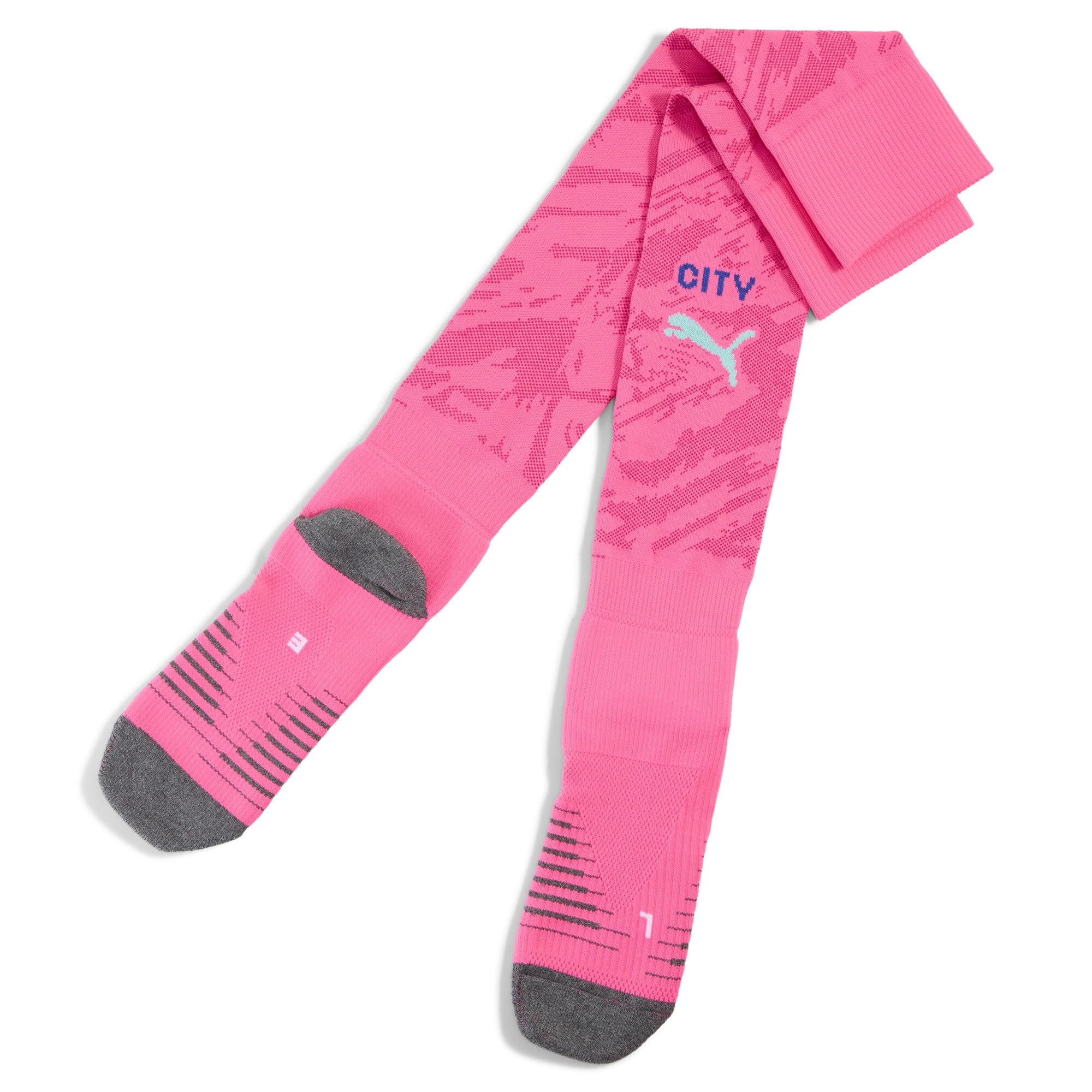 Puma Men's Fluro Pink Pes-Orchid Shadow Manchester City 25/26 Goalkeeper Socks Pink Size Uk 12-2